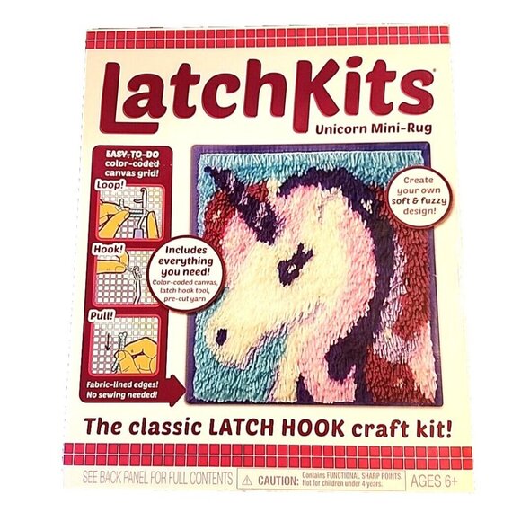 LatchKits Unicorn Mini-Rug Kit 12" x 11" Latch Hook NEW Unopened - Picture 1 of 6